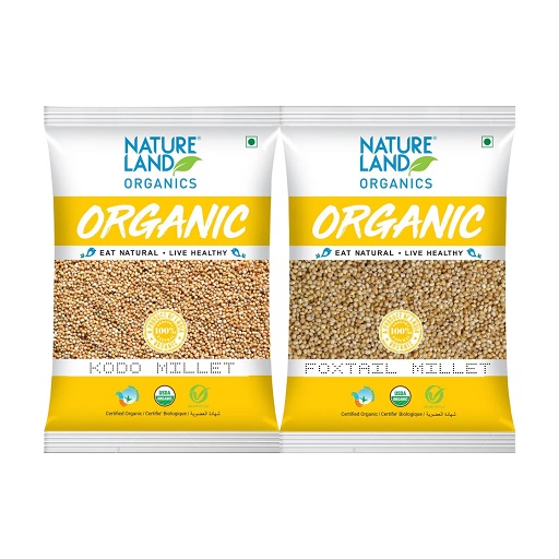 Organic Kodo Millet 500 gm+Foxtail Millet 500 gm (Pack of 2)